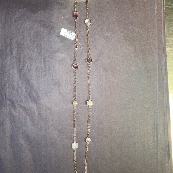 Kendra Scott Natalia Long Station Necklace - Rose Gold/Peach - Picture 6 of 9